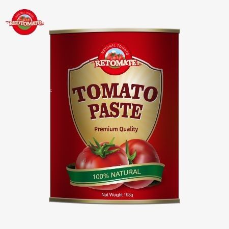 198г Консервированная томатная паста OEM соответствует стандартам производства ISO HACCP BRC FDA
