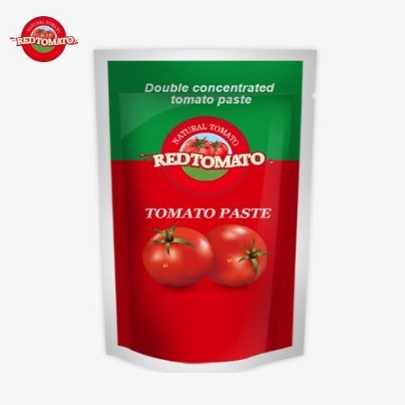 Стоящий пакет с двойной концентрированной томатной пастой, 80 г, чистота от 30% до 100%