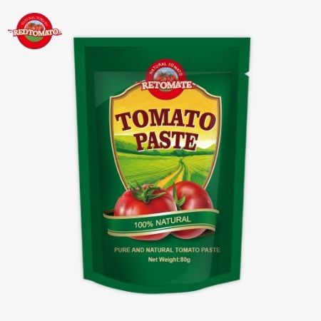 80 грамм Stand-Up Pouch Double-Concentrated Tomato Paste предлагается с уровнем чистоты от 30% до 100%