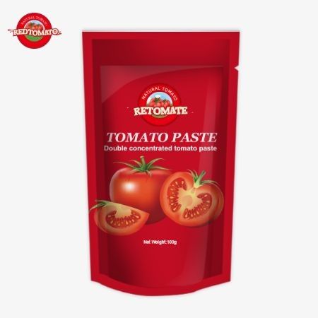 OEM 100г Stand-Up Sachet содержит двойную концентрированную томатную пасту с чистотой от 30% до 100%