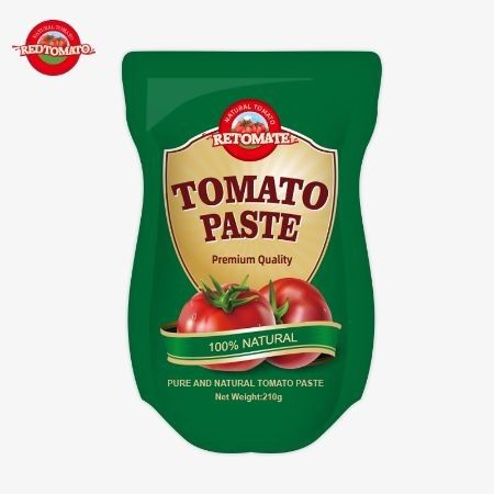 Производство 210 граммовой томатной пасты соответствует стандартам ISO HACCP и FDA.