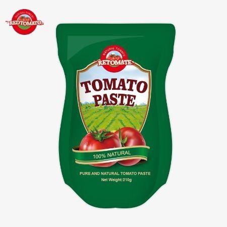 Производство 210 граммовой томатной пасты соответствует стандартам ISO HACCP и FDA.