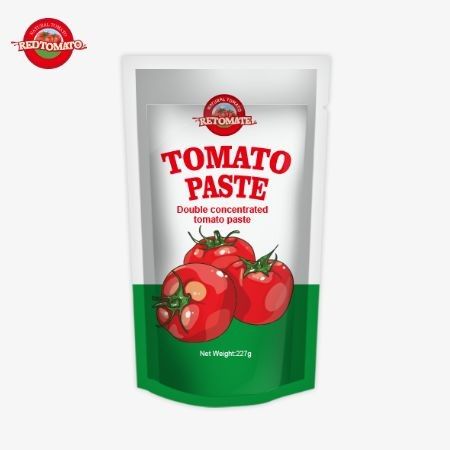 ISO Pouch Tomato Paste 227g, двойная концентрированная томатная паста с уровнем чистоты от 30% до 100%
