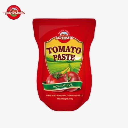 Этот пакет содержит 250 граммов сладкой и вкусной томатной пасты с чистотой от 30% до 100%