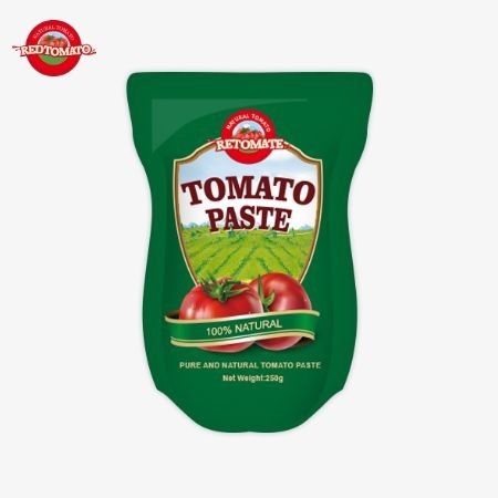 В пакете содержится 250 граммов сладкой и вкусной томатной пасты с чистотой от 30% до 100%
