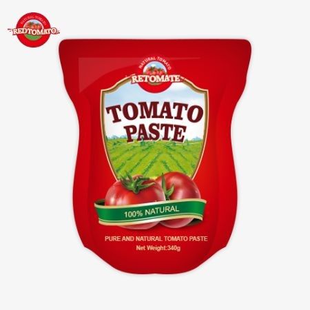 В пакете содержится 340 граммов сладкой и вкусной томатной пасты с чистотой от 30% до 100%