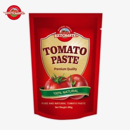 400 грамм - томатная паста в пакете, удобная, вкусная и чистая от 30% до 100%