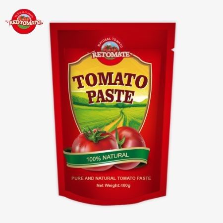 400 грамм - томатная паста в пакете, удобная, вкусная и чистая от 30% до 100%