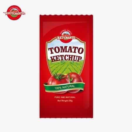 OEM небольшой пакет томатный кетчуп 30 г с чистым натуральным вкусом, соответствующий стандартам ISO HACCP BRC и FDA