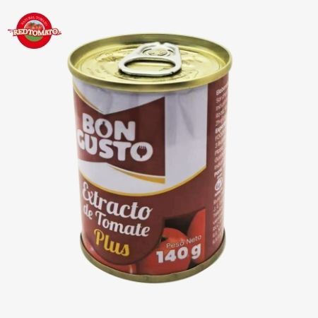 Томатная паста BONCUSTO, 140 г, Brix 22-24%. Предоставить дизайн бренда и упаковки.