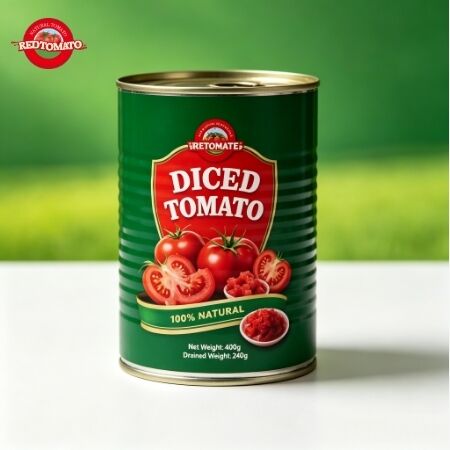 400g Canned Diced Tomatoes in Tomato Juice with 10x10 mm Dice Size and 24 Months Shelf Life