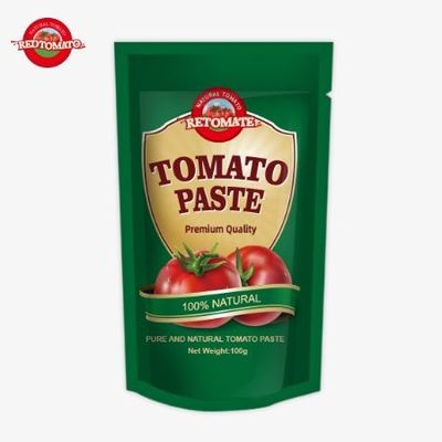 OEM Stand Up Sachet из 100 г двойной концентрированной томатной пасты с чистотой от 30% до 100%