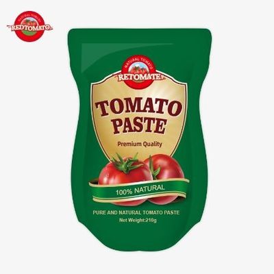 Производство 210 граммовой томатной пасты соответствует стандартам ISO HACCP и FDA.