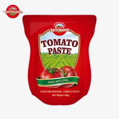 В пакете содержится 340 граммов сладкой и вкусной томатной пасты с чистотой от 30% до 100%