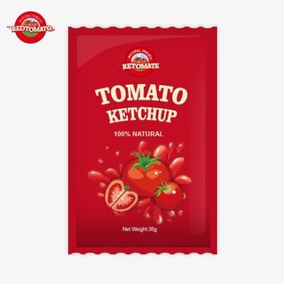 36 грамм OEM томатный кетчуп с чистым натуральным вкусом, соответствует стандартам ISO HACCP BRC и FDA